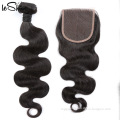 Mink Body Swiss Lace Closure Pre-Plucked Silk Base Match Brazilian Easy Wear Long Lasting Human Hair Bundles